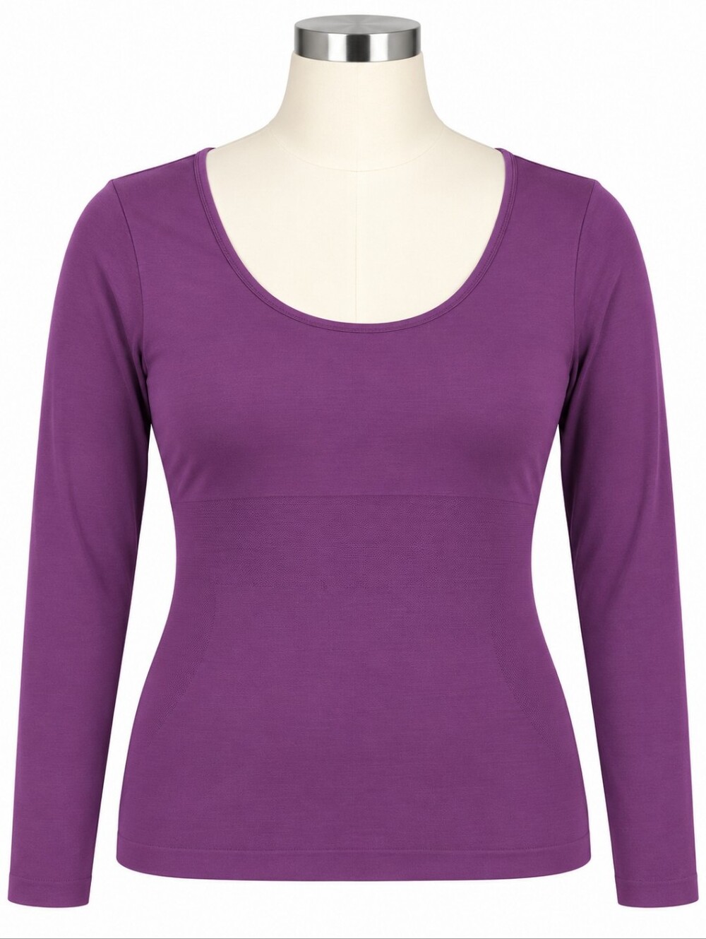 Shapermint Essentials Long Sleeve Shaping T-Shirt Mulberry Purple Top Size XL